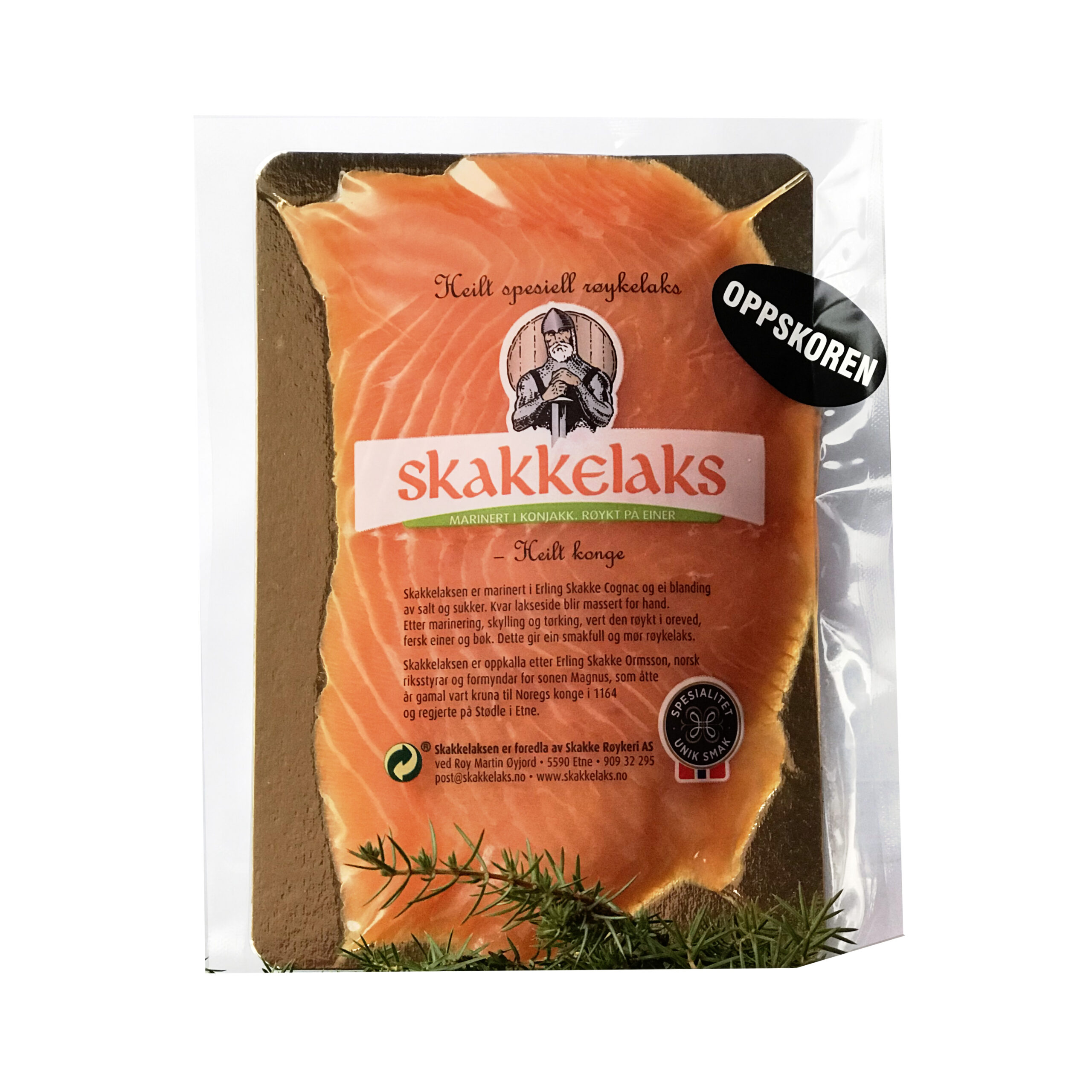 Skakkelaks oppskoren hvit bakgrunn